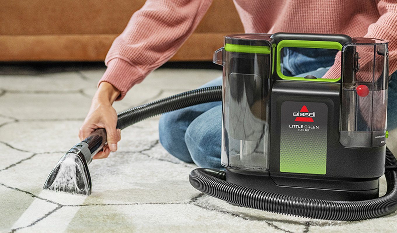 The Bissell Little Green Max Pet SmartMix Carpet and Upholstery Cleaner.