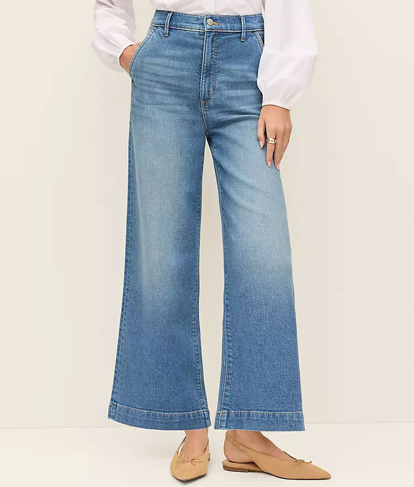 ann taylor weekend spring 2026 drapey jeans