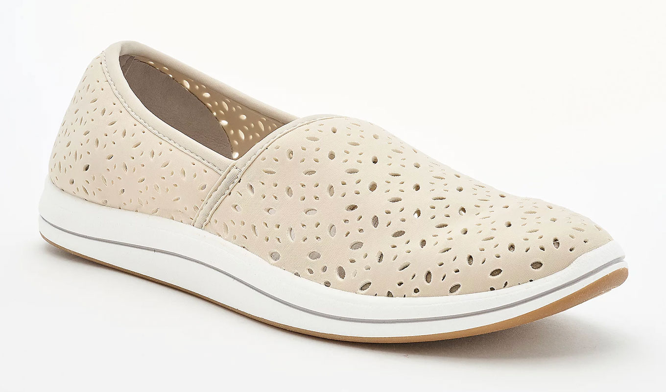 The Clarks Cloudsteppers Perforated Slip-Ons.