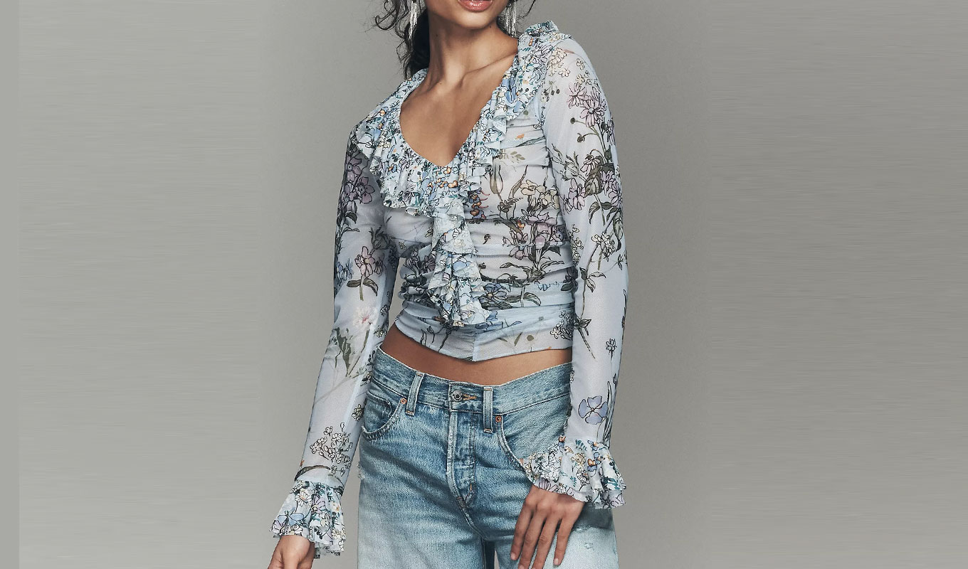 Eccentric Aunt Spring 2026: Anthropologie Mixed Ruffles Top