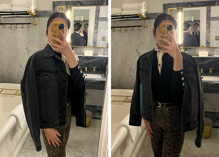 fabletics denim launch jacket