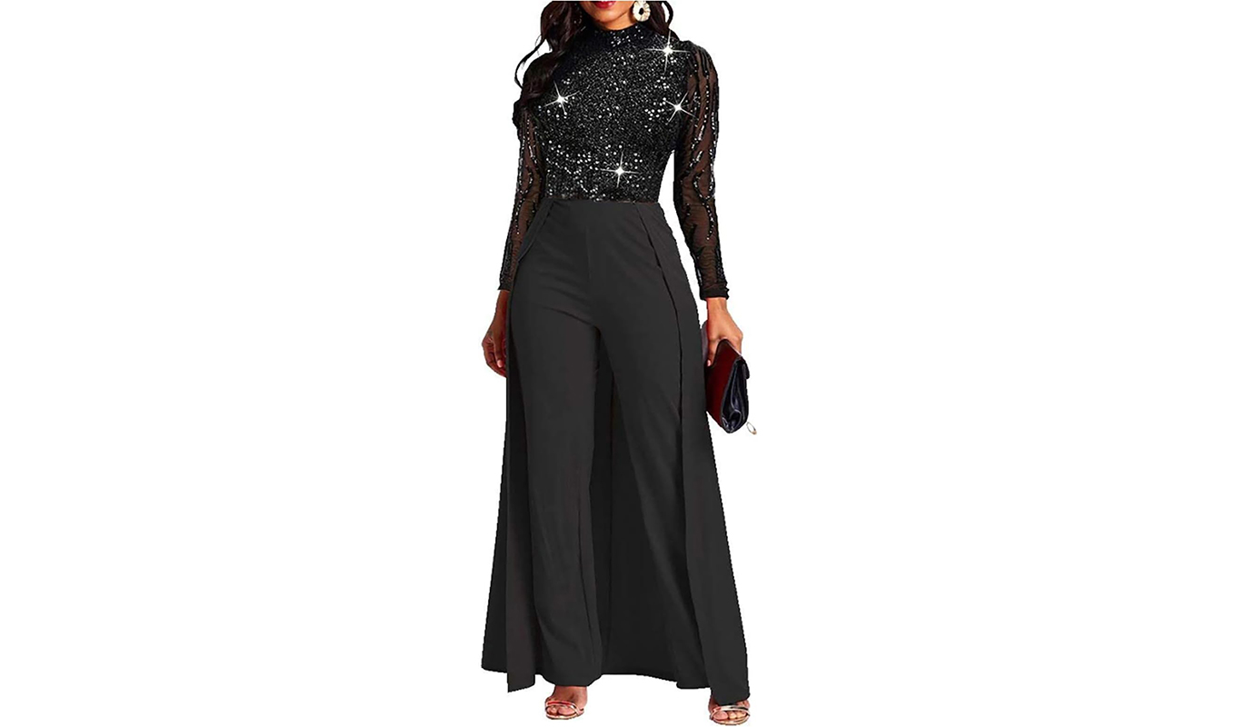 formal jumpsuits for wedding season: VERWIN Patchwork Jumpsuit