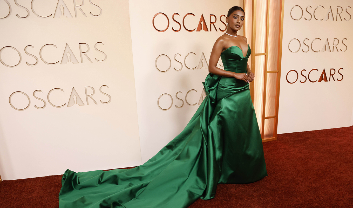 green on oscars red carpet: Charithra Chandran