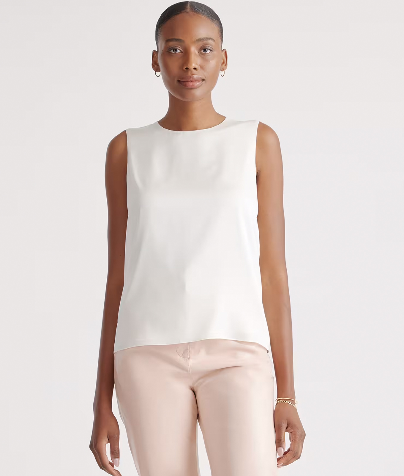 margot robbie sheer tank chanel paris fashion week quince stretch silk tank