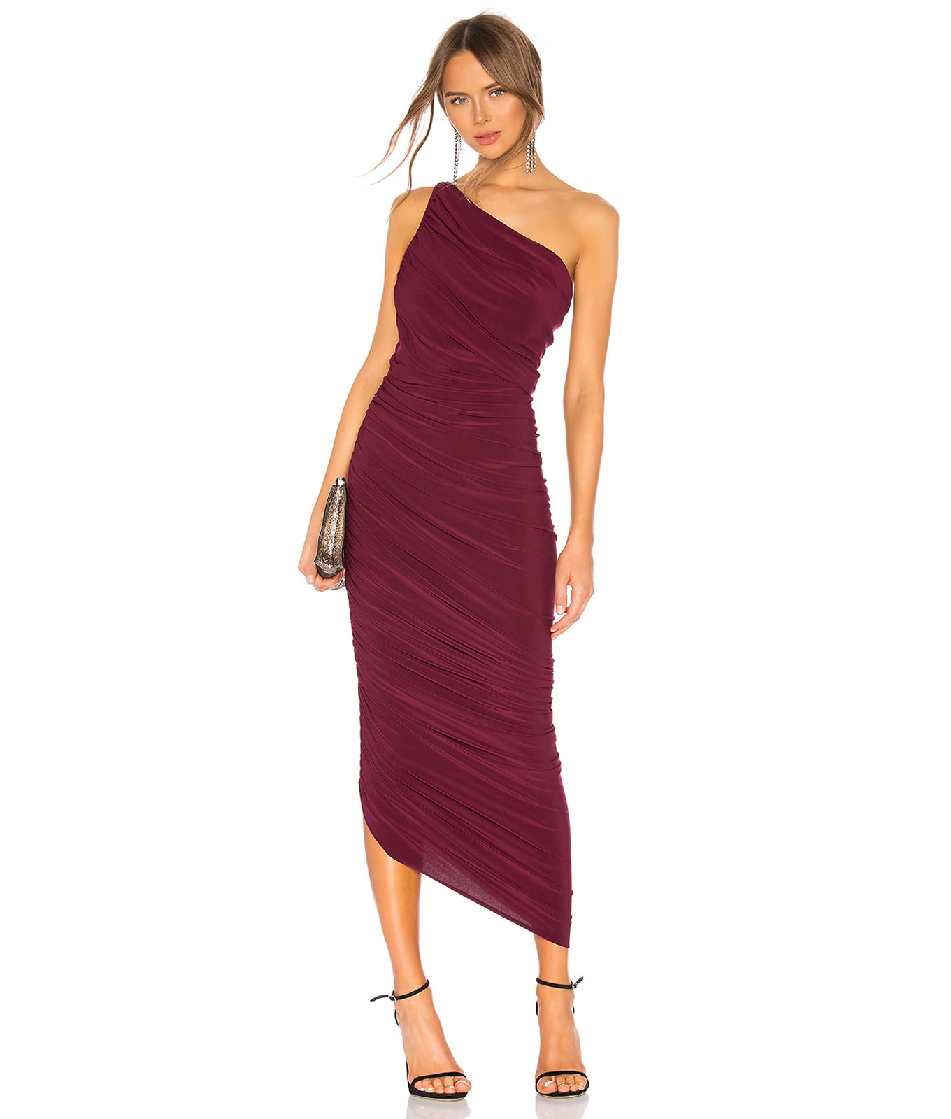 norma kamali burgundy dress