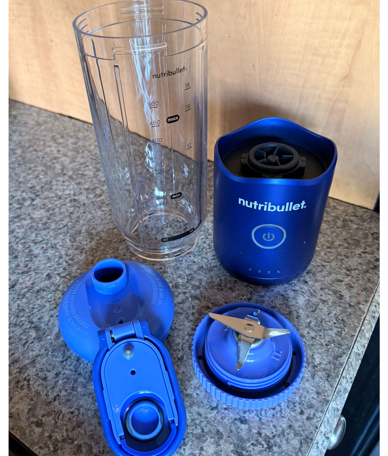 NutriBullet Flex Portable Blender Review: Original photo by Stephanie Maida of blender taken apart