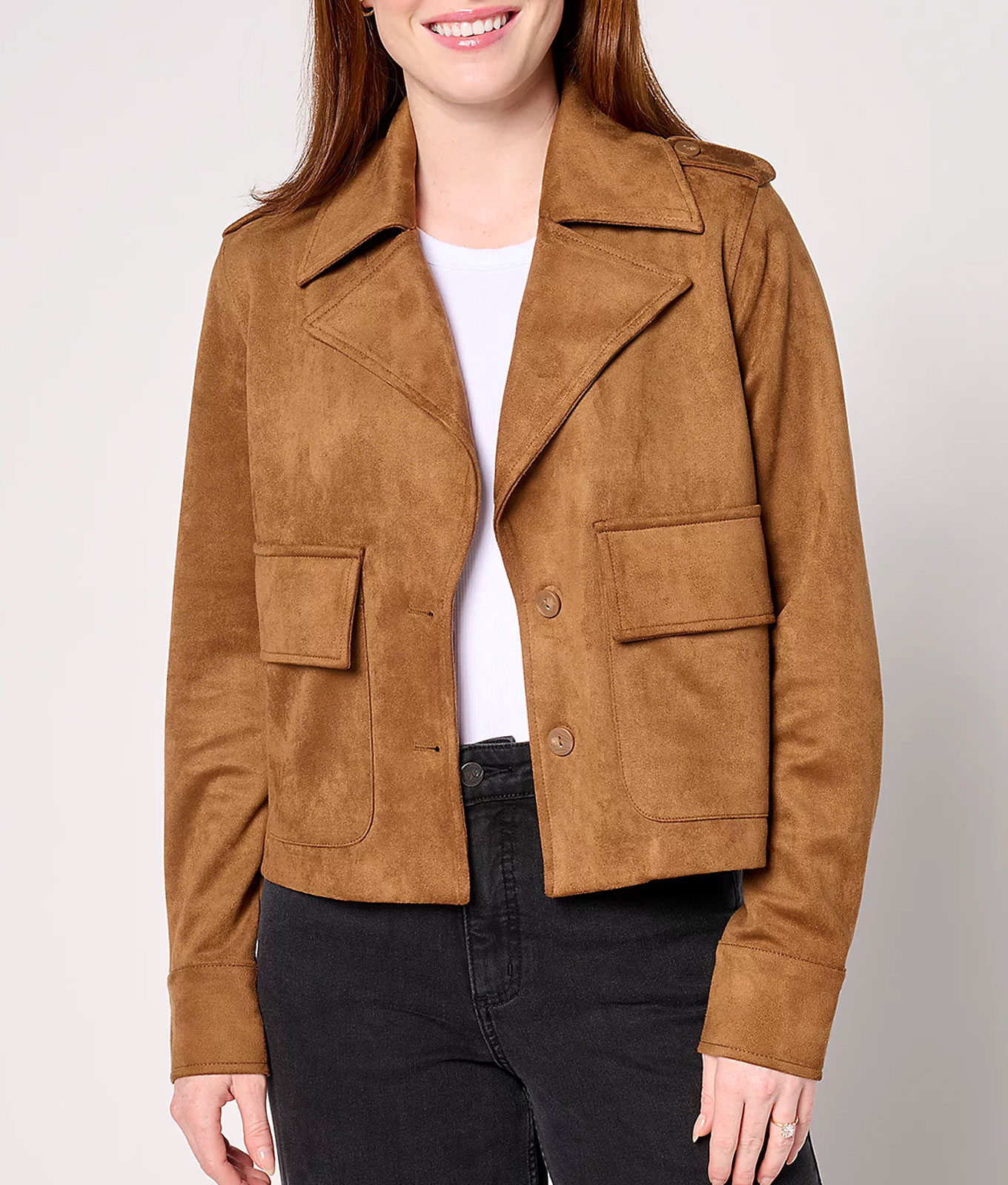 qvc faux suede jacket