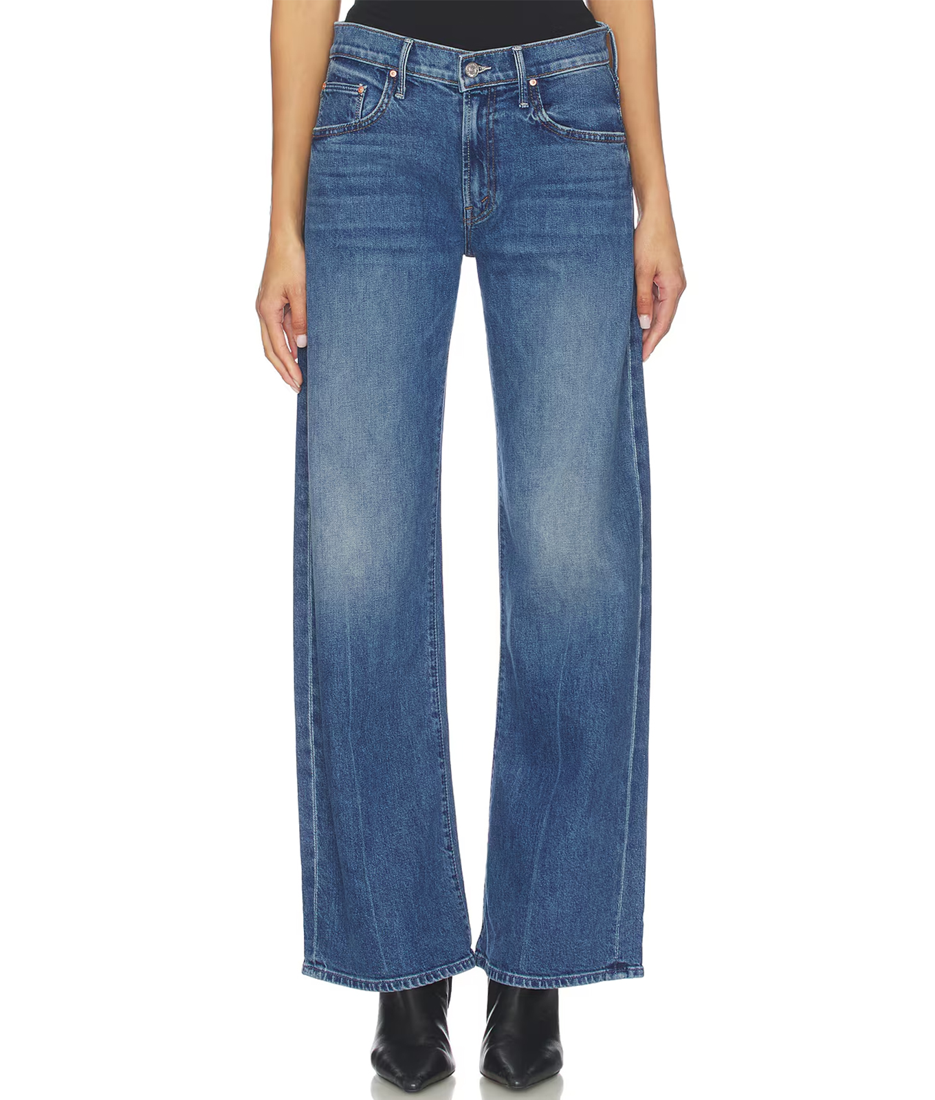 The Mother Lasso Sneak Jeans.