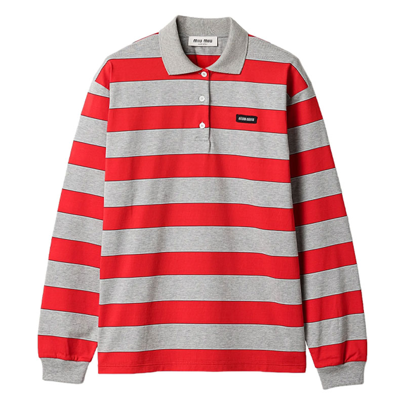spring print trends miu miu polo shirt