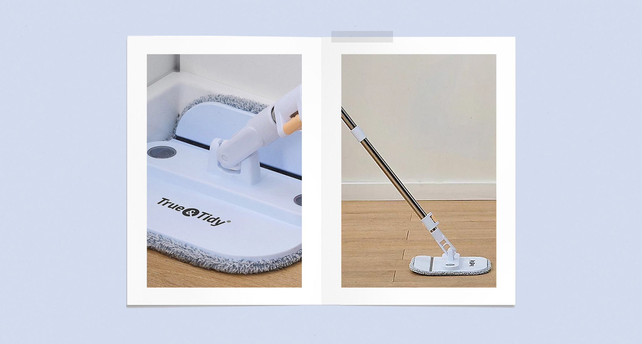 The True & Tidy Dual Clean Bucket Spin Mop with Triple Jet Stream.