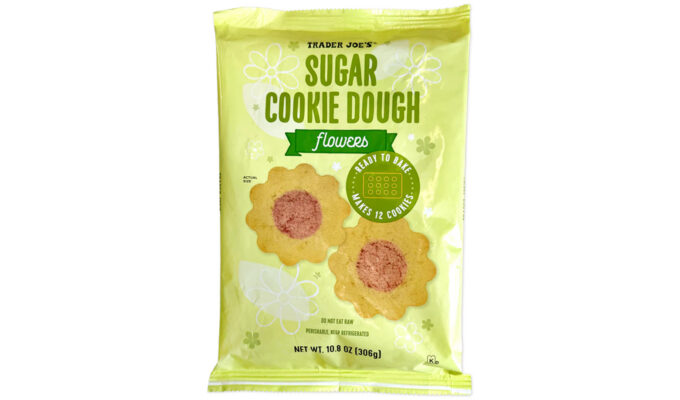 whats new trader joes april flower sugar cookies 680x400