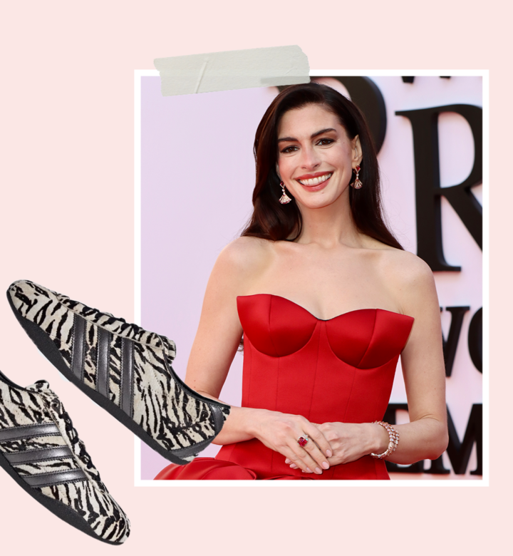 anne hathaway animal print sneakers