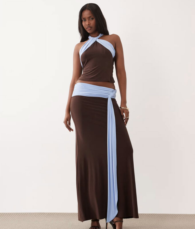 asos-contrast-tie-neck-halter