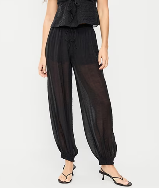 '90s Balloon Pant Trend: Old Navy Sheer Black Balloon Pant