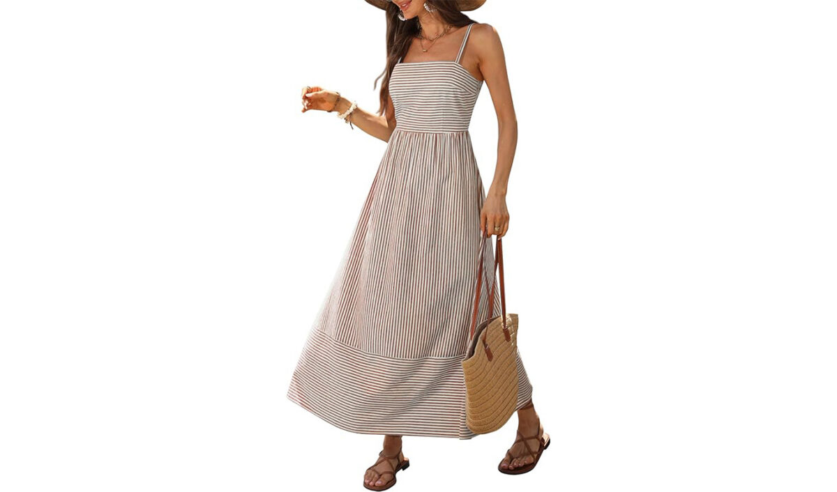 best amazon dresses: Caracilia Striped Maxi Dress