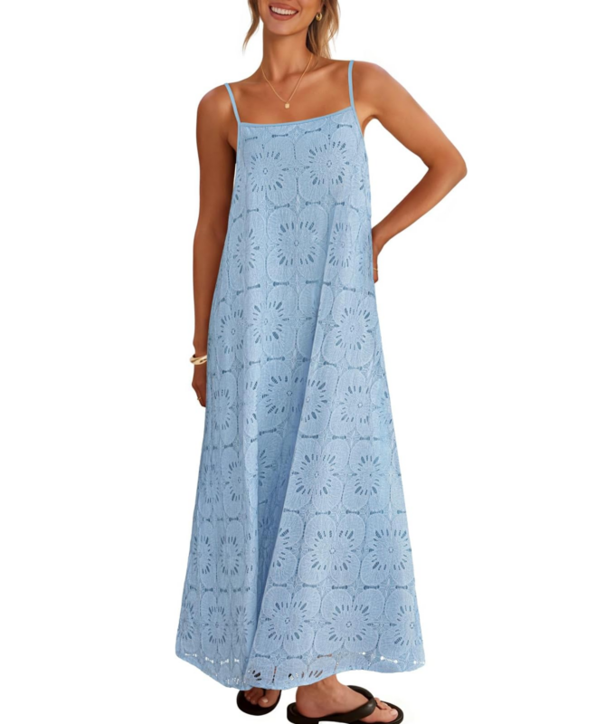 Best Amazon Dresses: Blue Lacey Maxi Dress