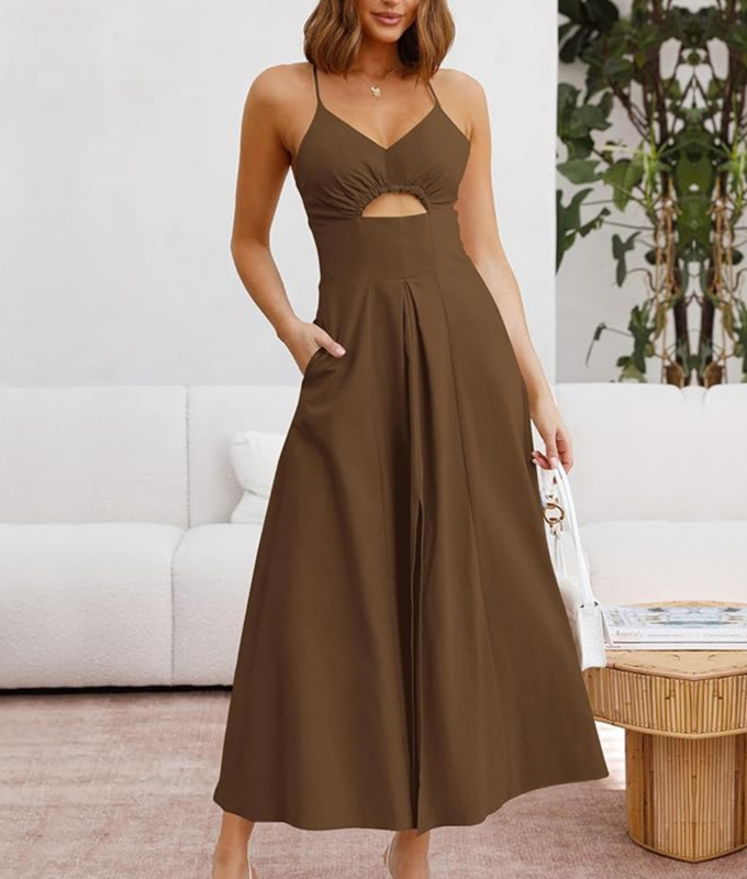 best amazon dresses brown cutout dress 680x800