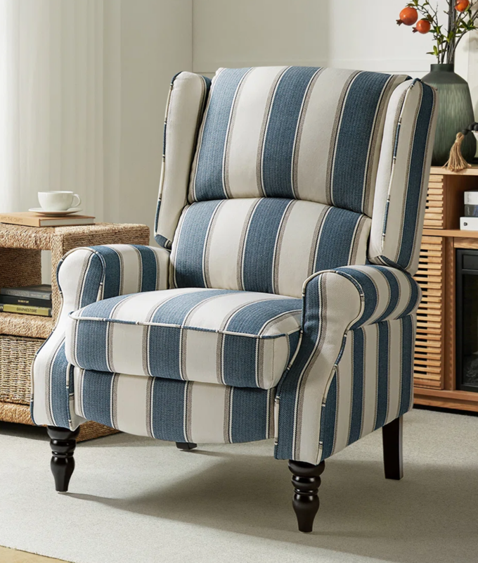 Wayfair Way Day 2026: Blue striped armchair recliner