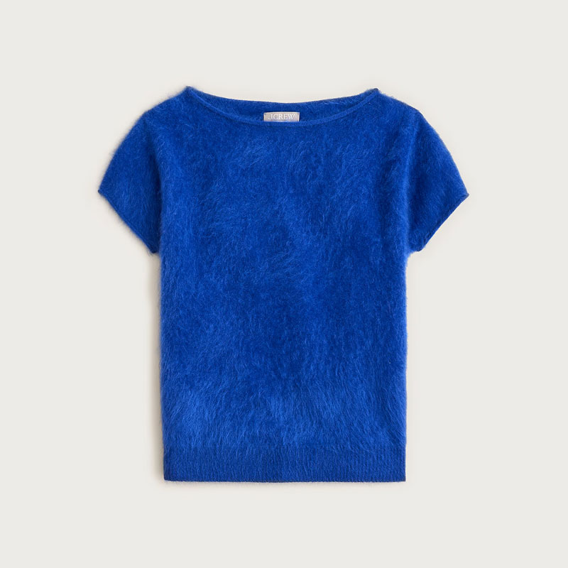 cobalt blue trend jcrew cashmere tee