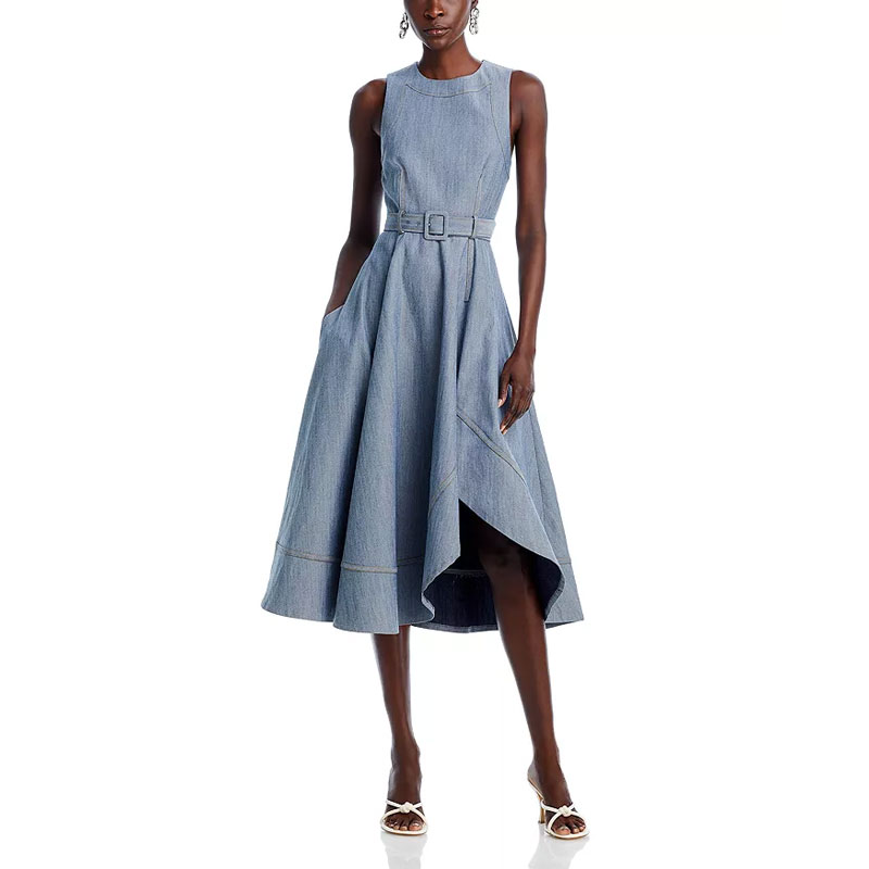 jean jacket outfits cinq a sept zelda dress