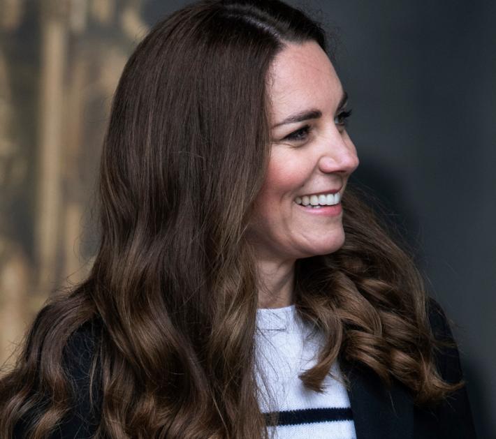 Kate Middleton Breton Stripes: Close-up of Kate smiling