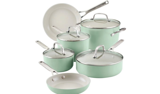 Wayfair Way Day 2026: Green ceramic cookware set