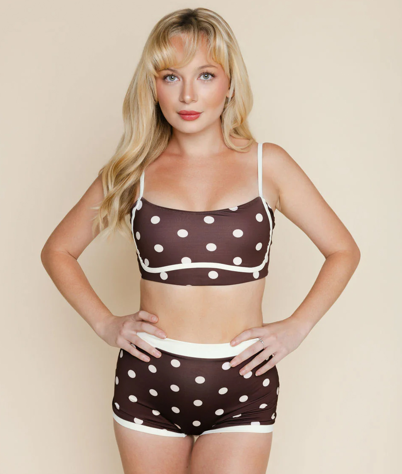 The Kitty and Vibe Bandeau With Piping Top.