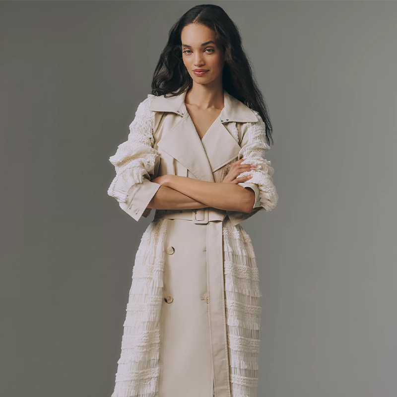 rules for wearing a trench coat avec les filles ruffled trench