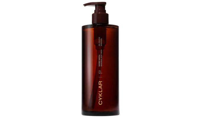 The Cyklar Sacred Santal Sensorial Body Wash for Moisture Barrier.