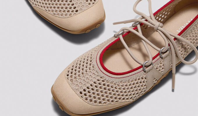 sporty ballet flat trend: vivaia cecily