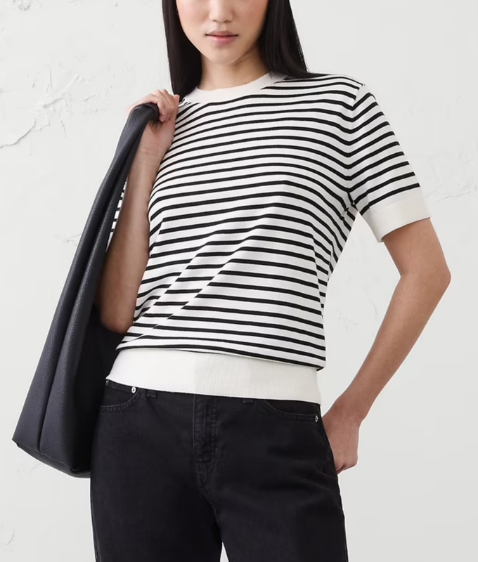 Kate Middleton Breton Stripes: Banana Republic striped cashmere tee
