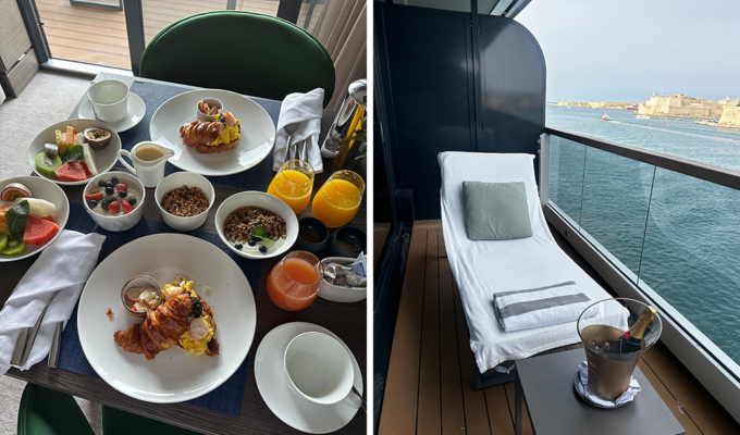 ritz-carlton cruise food and balcony