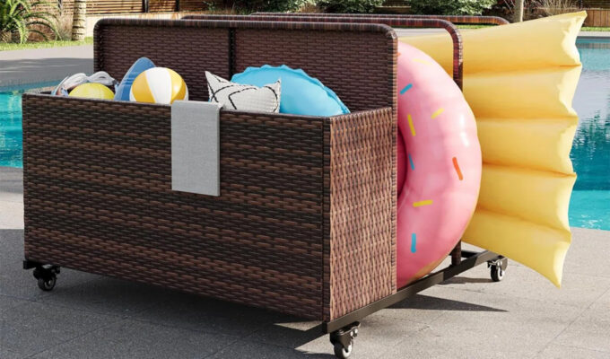 The LumiParty Outdoor Pool Float Storage Organizer.