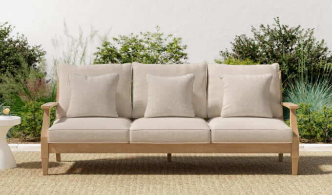 The Joss & Main Samya Outdoor Patio Sofa With Cushions.