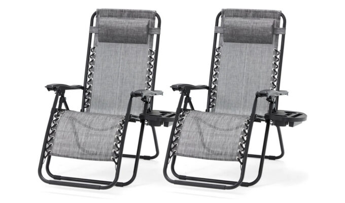 The Arlmont & Co. Set of 2 Zero Gravity Lounge Chairs.