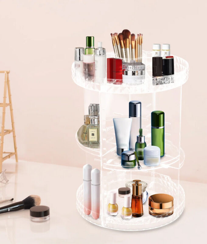 The Rebrilliant Adjustable Rotating Makeup Organizer.