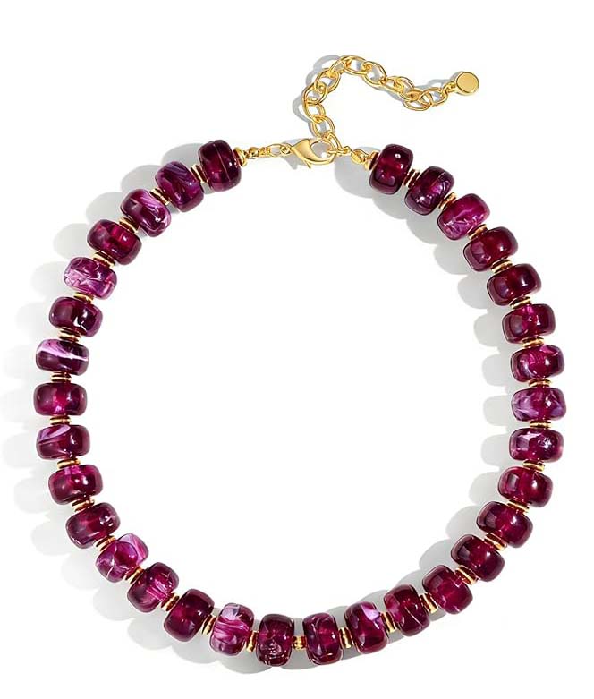 purple bead necklace