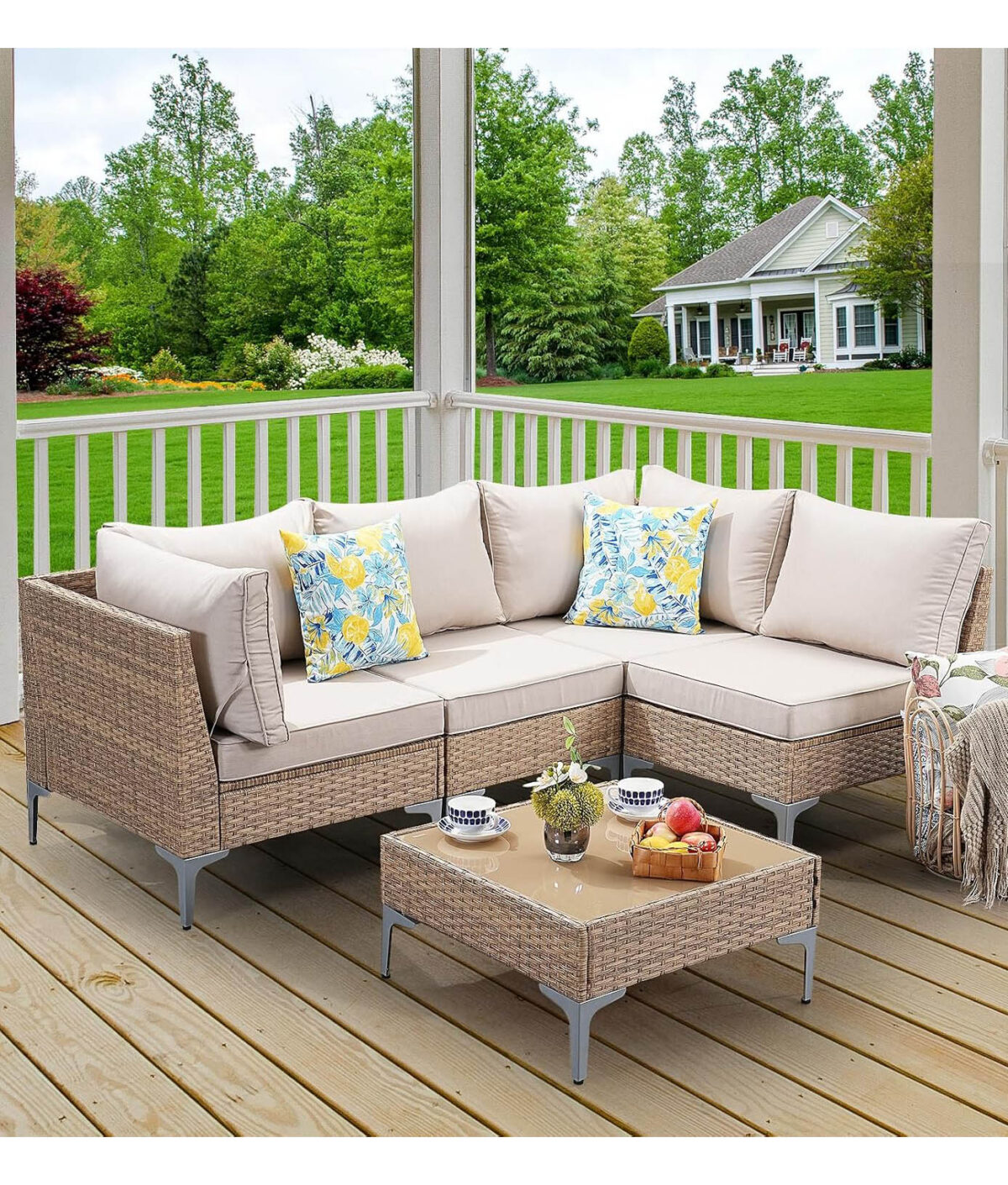 wicker sectional