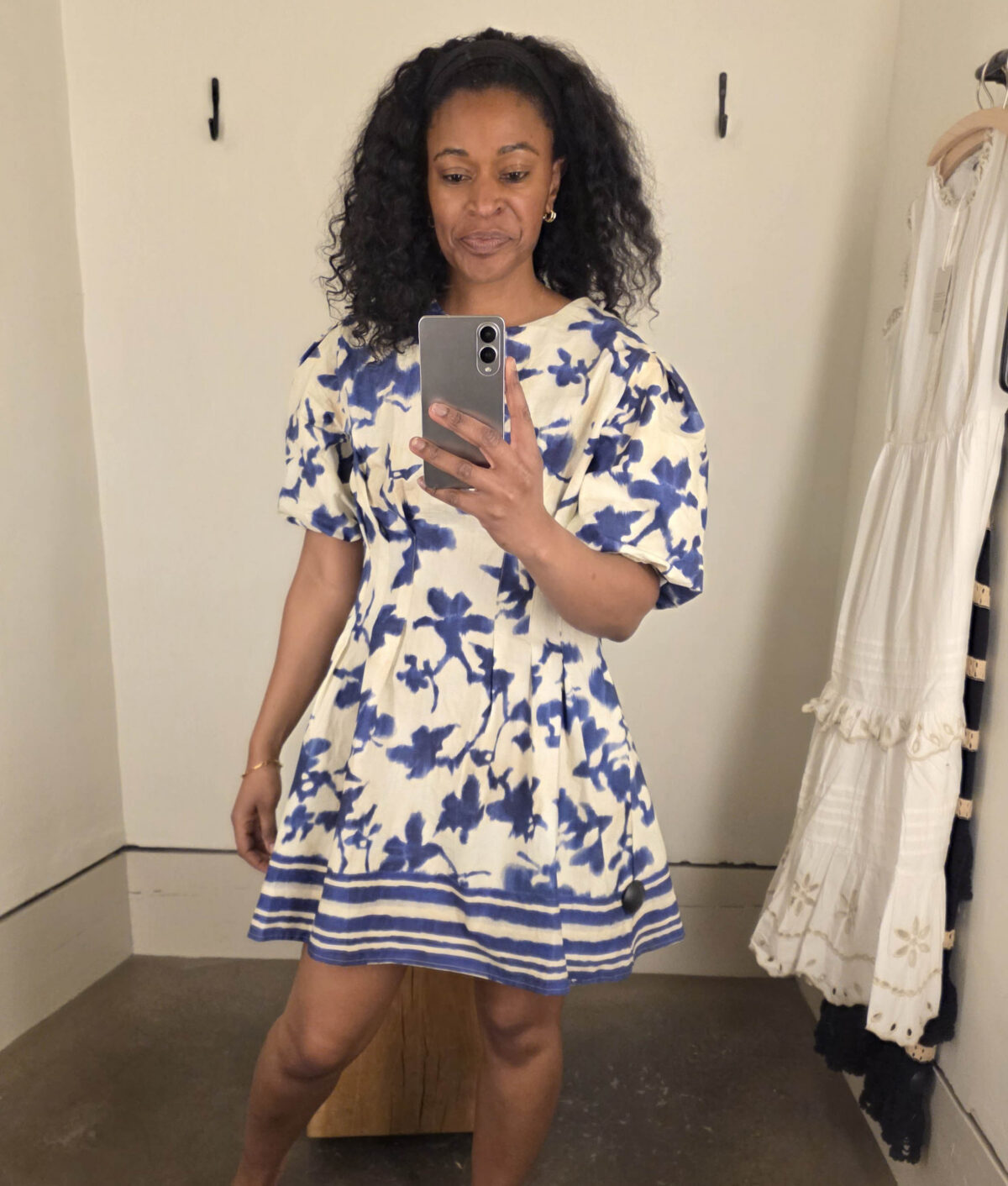 tobie blue and white dress