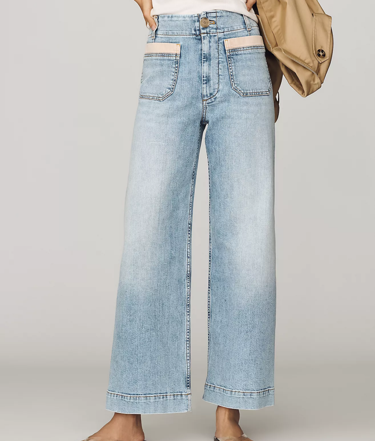 Anthropologie Fashionably Early Fall Sale 2026: light wash front pocket jeans