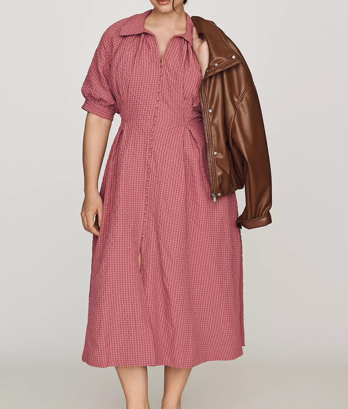 Anthropologie Fashionably Early Fall Sale 2026: pink puff-sleeve shirtdress