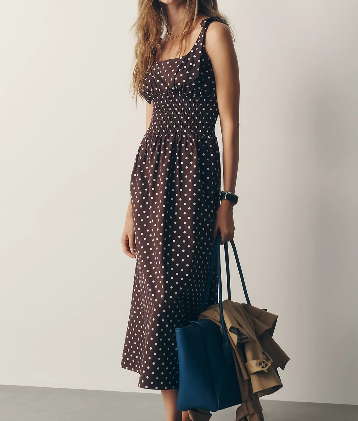 Anthropologie Fashionably Early Fall Sale 2026: brown polka dot dress