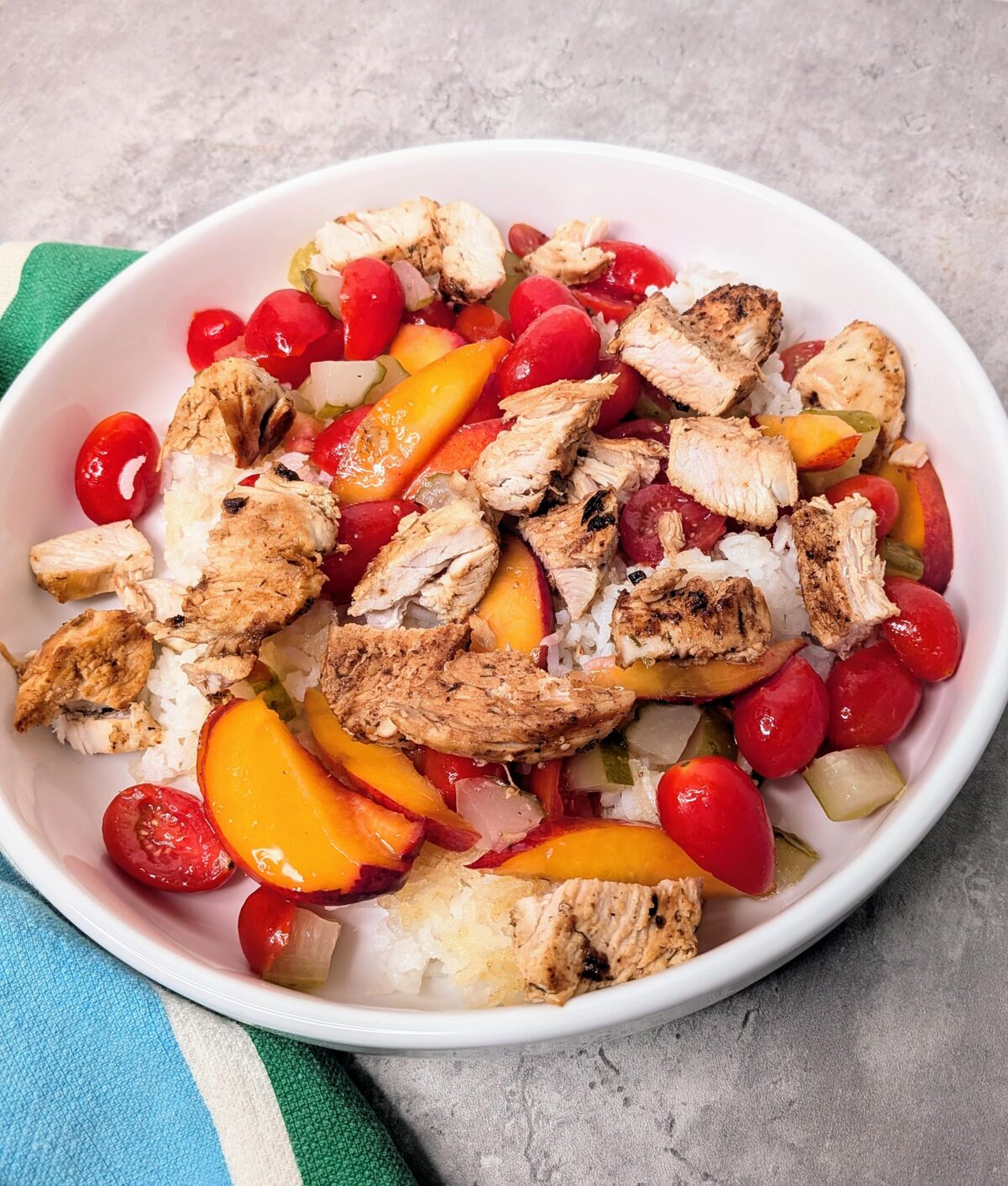 dill pickle chicken salad with crispy rice