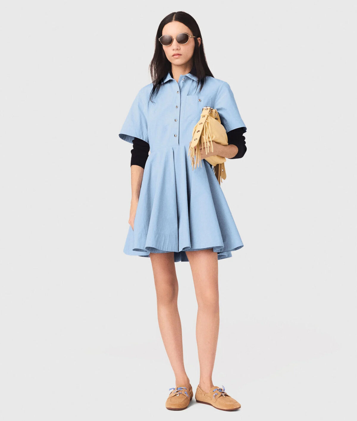 french shirt dress: maje flared dress