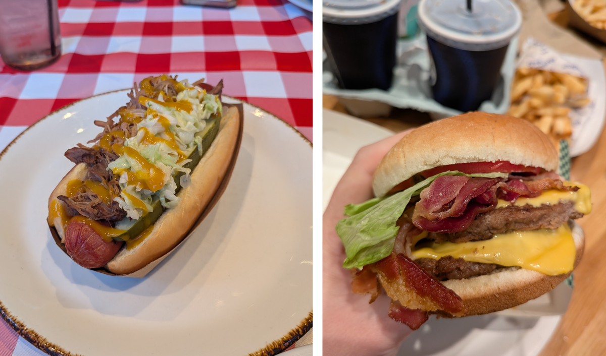 great wolf lodge food options; hot dog and burger