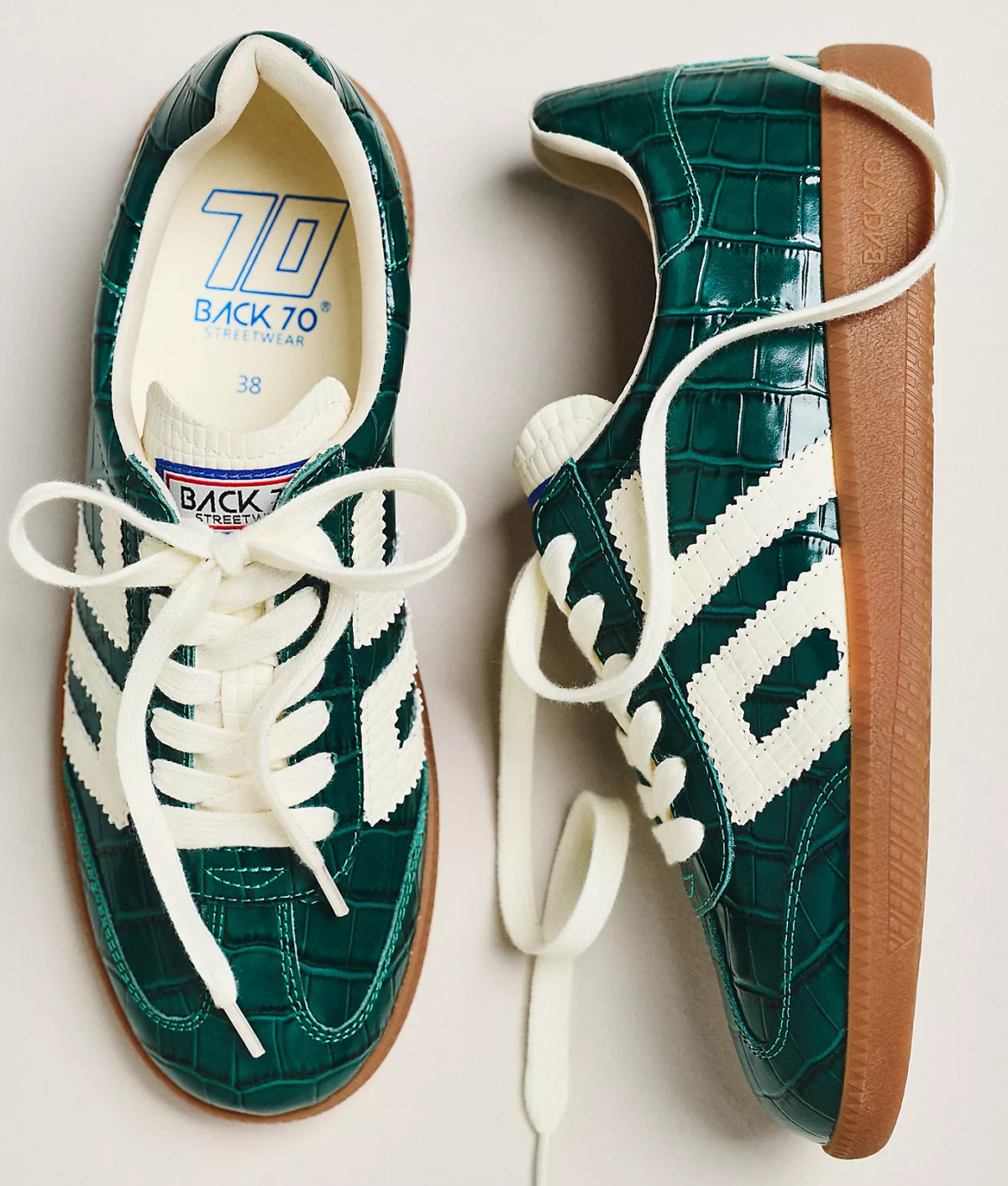 Anthropologie Fashionably Early Fall Sale 2026: green croc sneakers