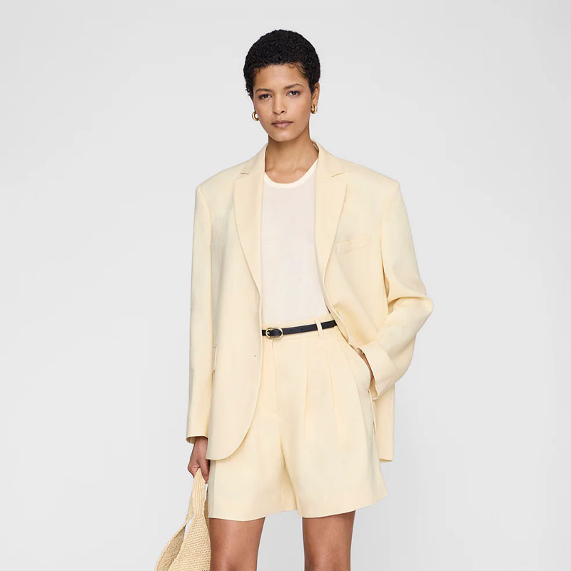 how to style bermuda shorts anine bing quinn blazer