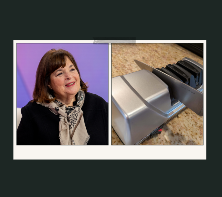 ina garten next to knife sharpener