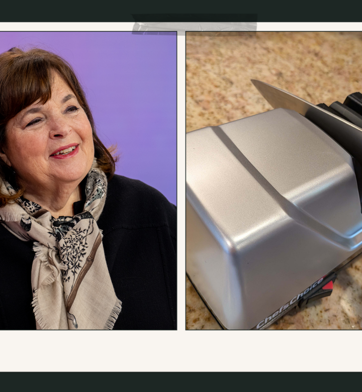 ina garten next to knife sharpener