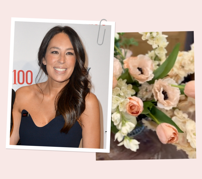 joanna gaines with flowers